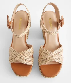 Shoes | Soda Yara Raffia Sandal Natural Tan