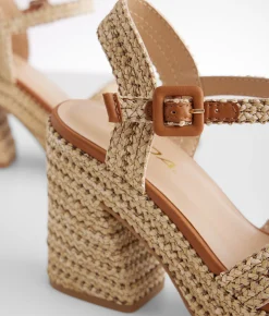 Shoes | Soda Yara Raffia Sandal Natural Tan