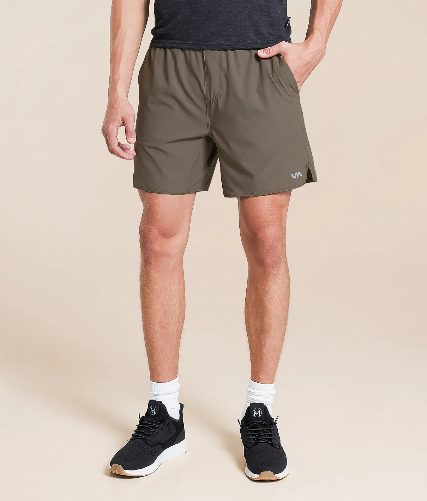 RVCA Yogger 2 In 1 Stretch Short Mushroom Online