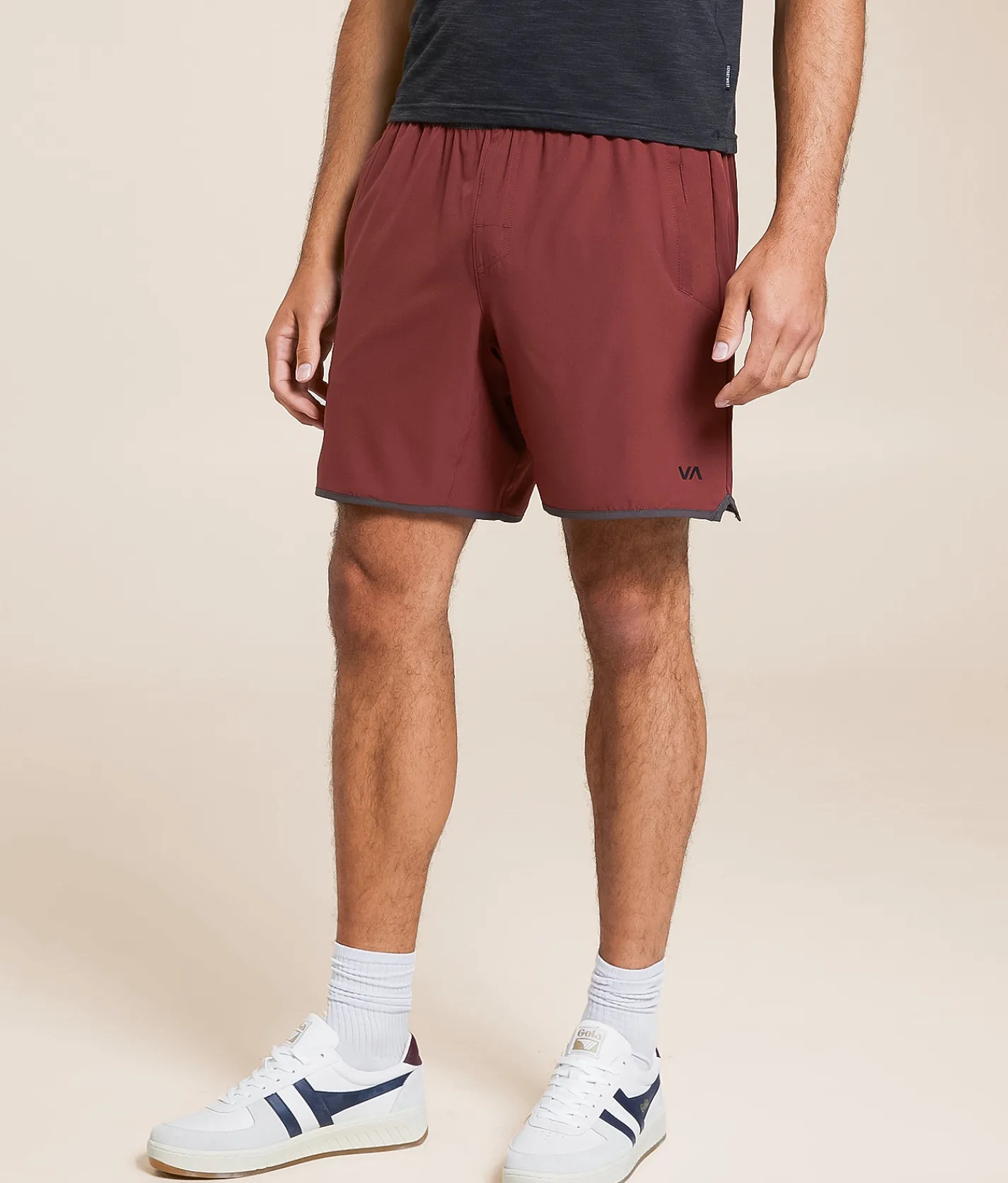 RVCA Yogger Stretch Short Red Earth Sale