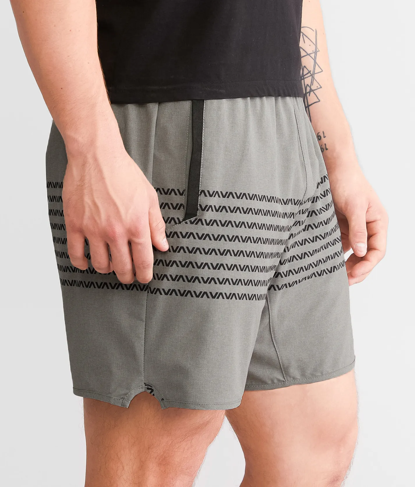 Bottoms|Activewear | RVCA Yogger Stretch Short Heather Grey VA Band
