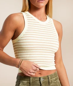 Tops | Free People You're Up Cropped Cami Tank Top Neutral Combo