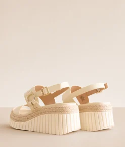 Mia Yuna Wedge Sandal Bone Discount