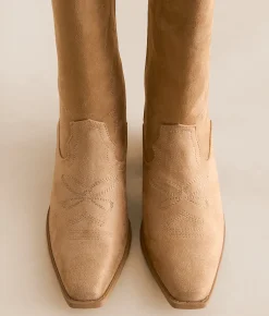 Shoes | Soda Zahara Tall Western Boot Beige