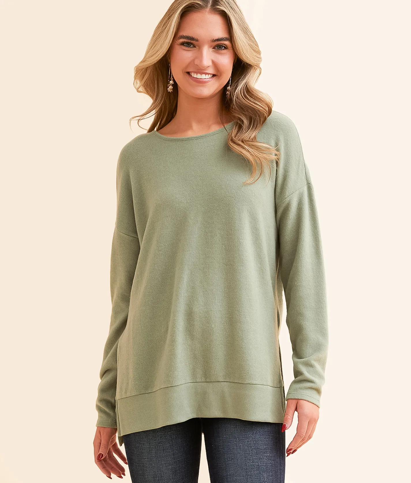 White Crow Zana Cozy Pullover Palm Green New