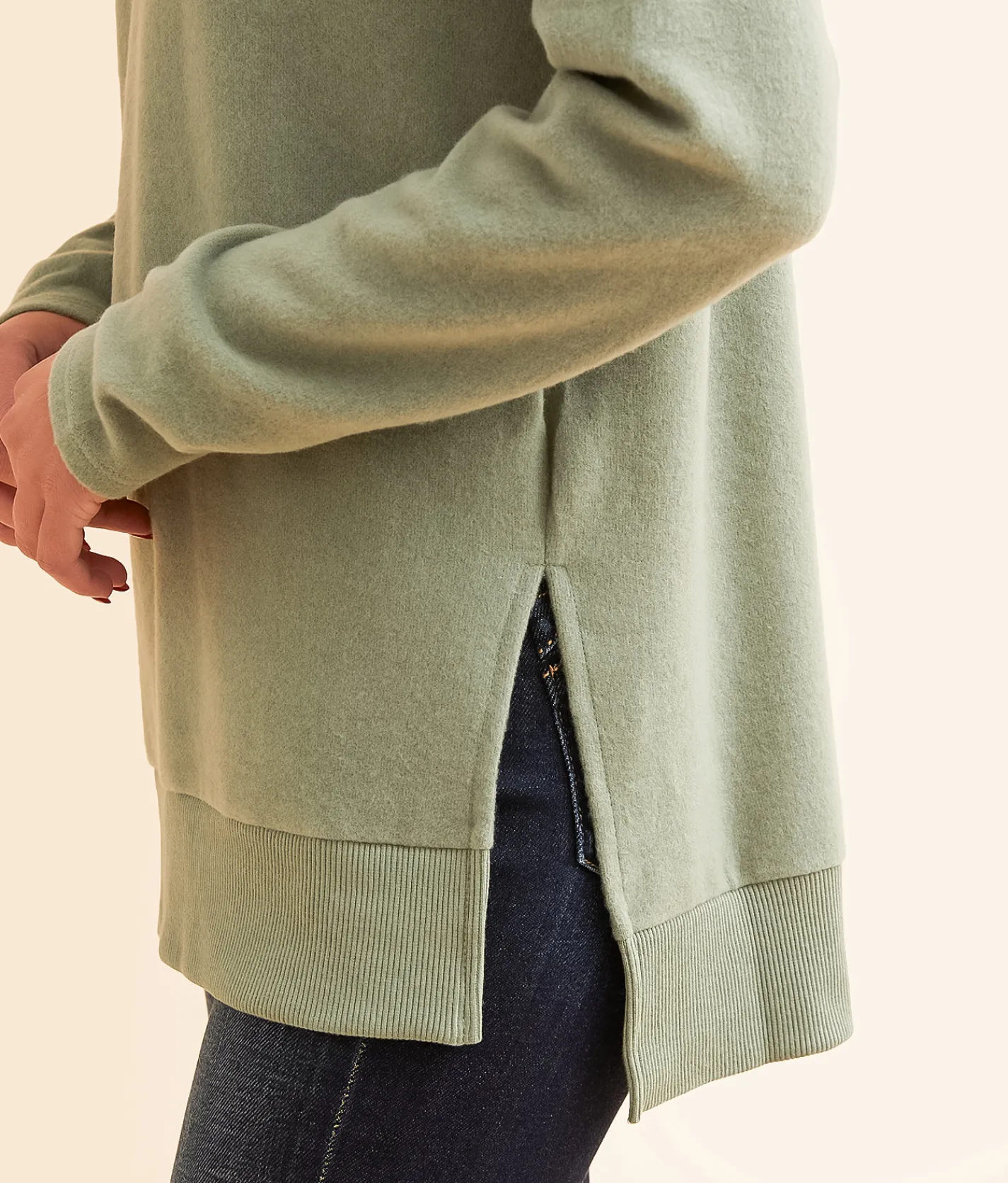 White Crow Zana Cozy Pullover Palm Green New