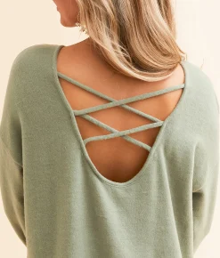 White Crow Zana Cozy Pullover Palm Green New