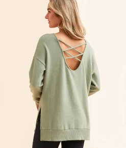 White Crow Zana Cozy Pullover Palm Green New