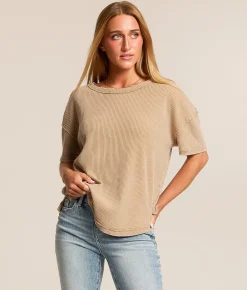 Tops | White Crow Zayden Waffle Top Desert Taupe