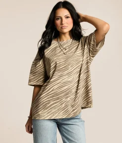 Gilded Intent Oversized T-Shirt Zebra New
