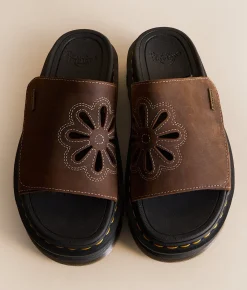 Shoes | Dr. Martens Zebzag Leather Slide Dark Brown