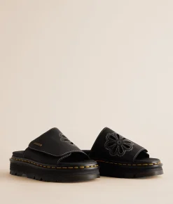 Dr. Martens Zebzag Wyoming Leather Slide Black Outlet