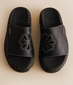 Dr. Martens Zebzag Wyoming Leather Slide Black Outlet