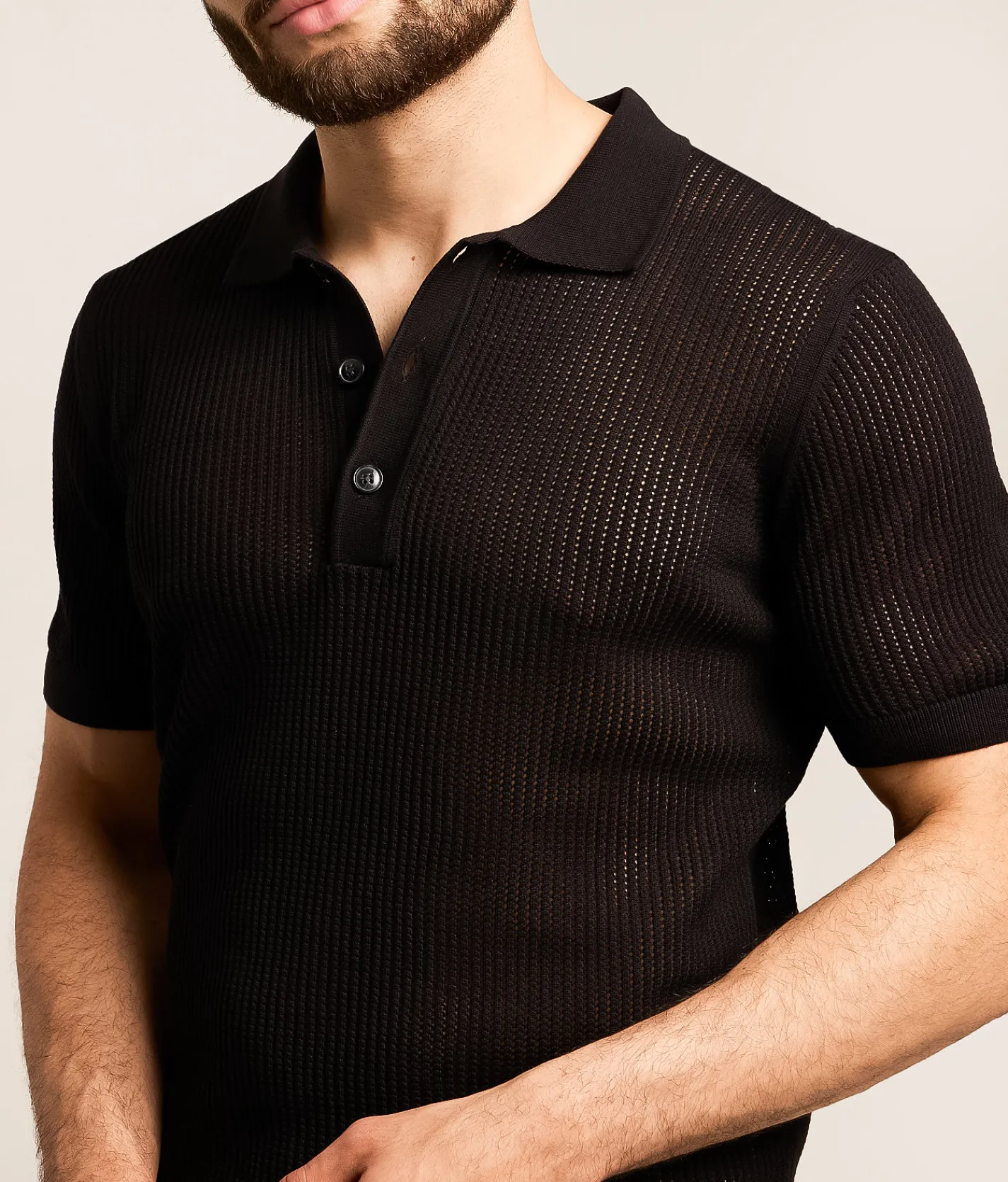 Eight X Zephyr Crochet Polo White