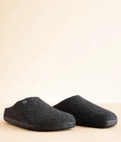 Birkenstock® Zermatt Shearling Slipper Anthracite Wool Natural S Clearance