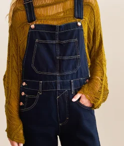 Free People Ziggy Denim Cuffed Overalls Powder Blue Hot