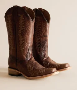 Circle G by Corral Zigzag Western Leather Boot Brown Discount