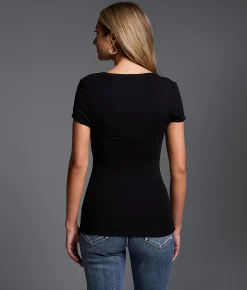 Buckle Black Zoey Ribbed Top Black Hot
