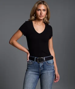 Buckle Black Zoey Ribbed Top Black Hot