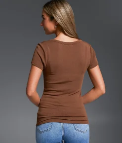 Tops | Buckle Black Zoey Ribbed Top Cocoa Brown