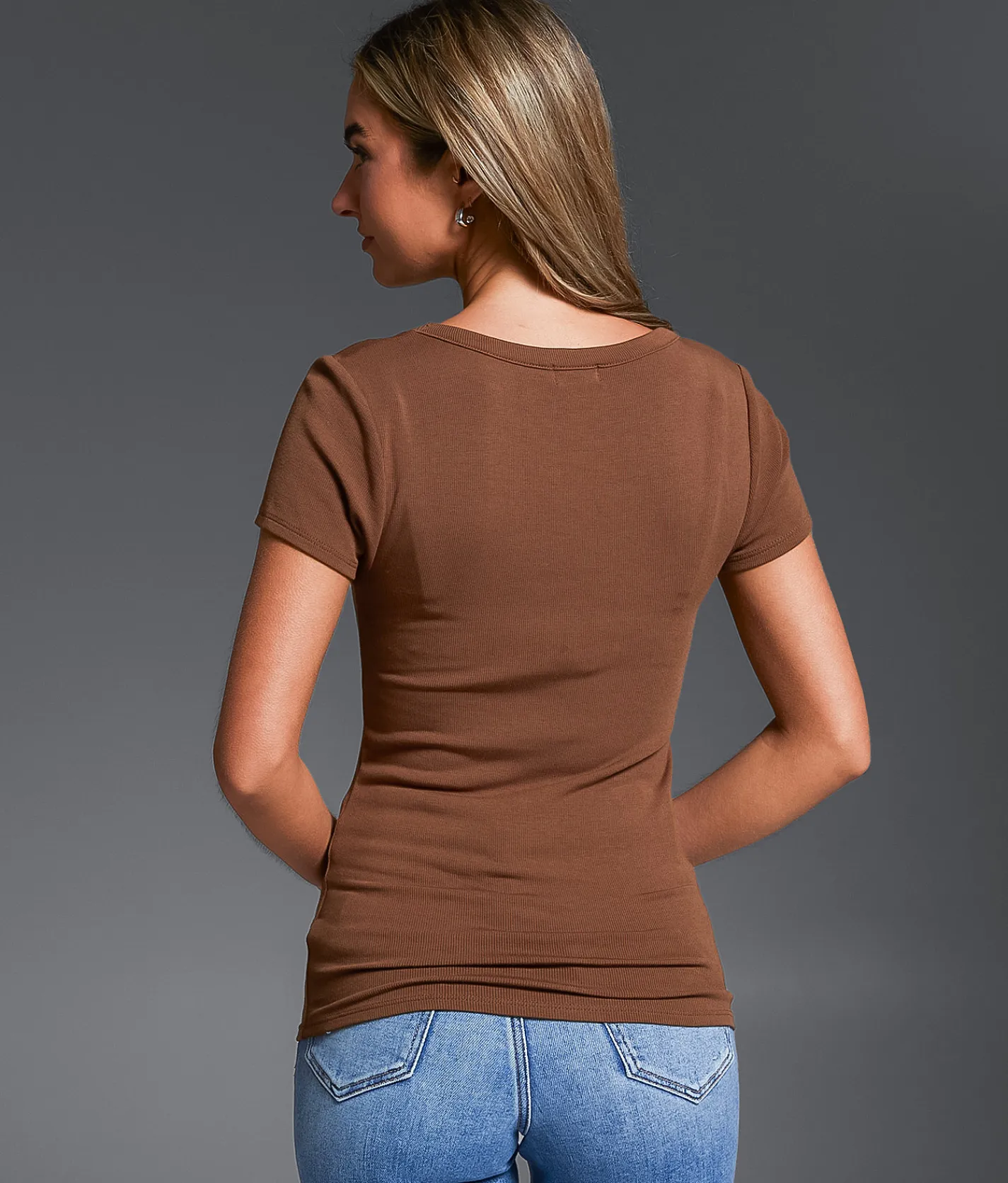 Tops | Buckle Black Zoey Ribbed Top Cocoa Brown