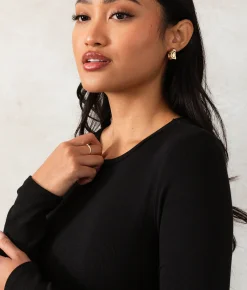 Buckle Black Zoey Ribbed Top Olive Night