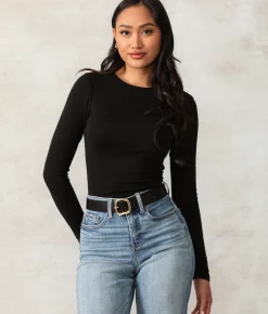 Buckle Black Zoey Ribbed Top Olive Night