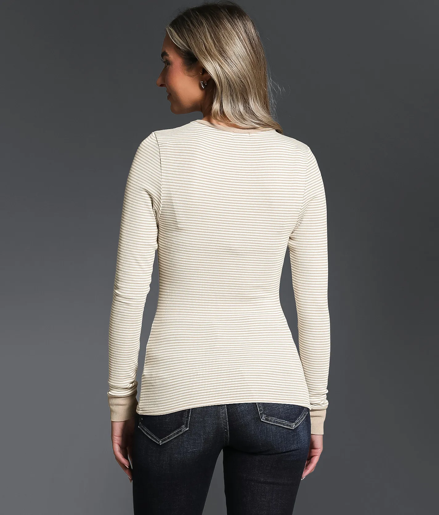 Buckle Black Zoey Striped Top Cobblestone