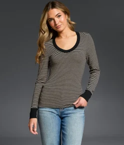 Tops | Buckle Black Zoey Striped Top Black Cobblestone