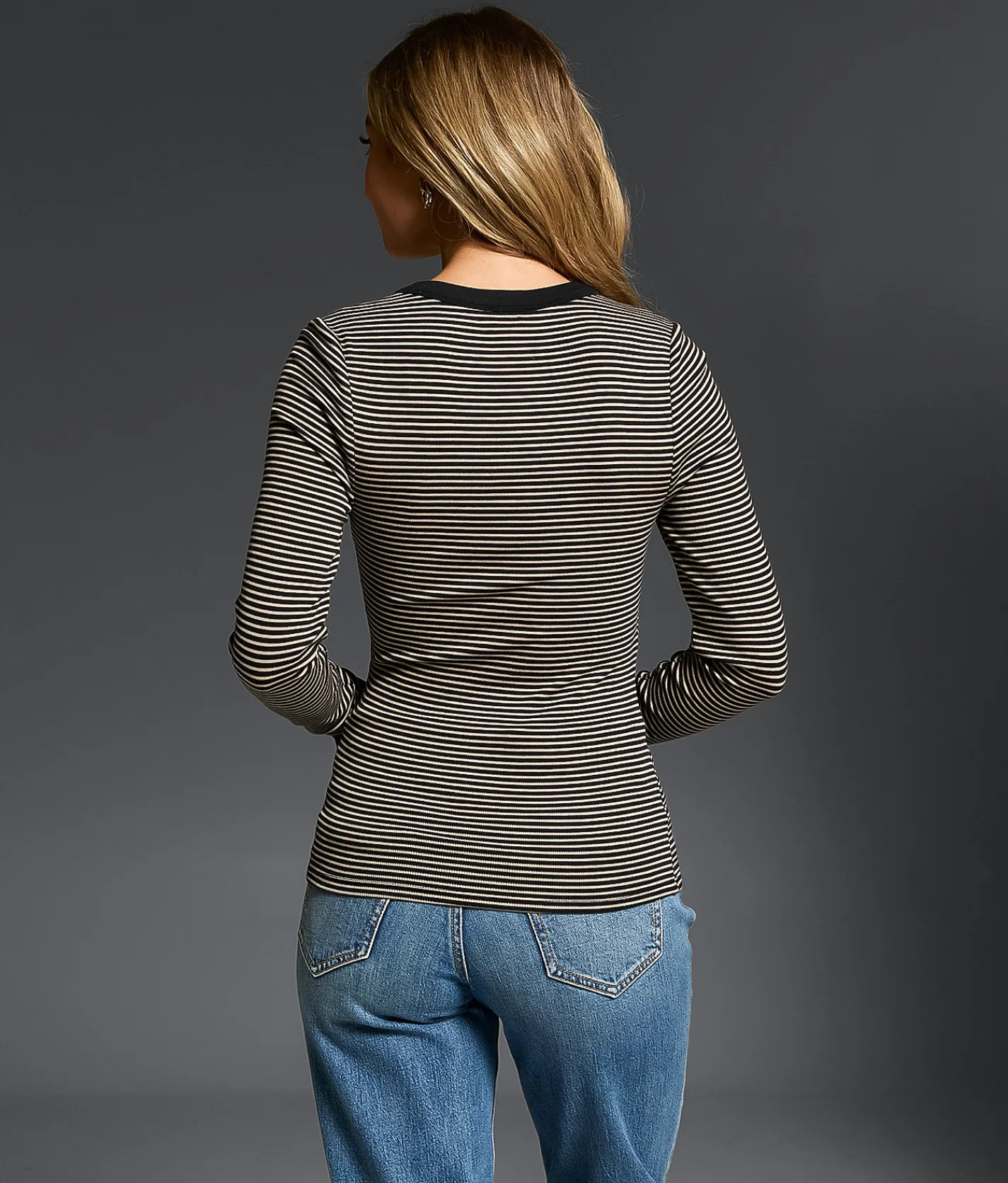 Tops | Buckle Black Zoey Striped Top Black Cobblestone
